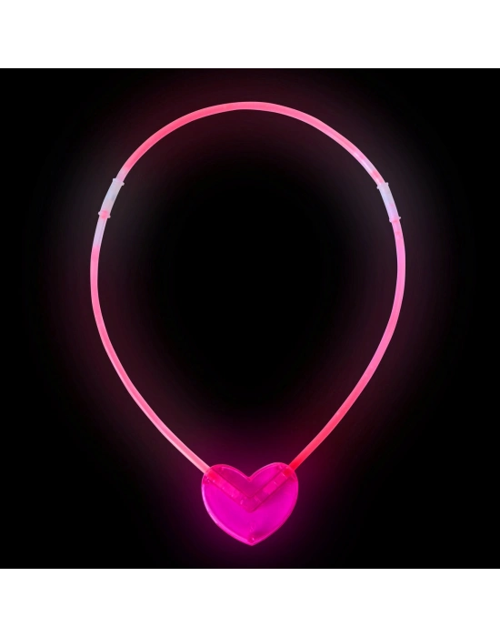 Karanlıkta Yanan Glow Kalp Şekilli Kolye - 6 Adet