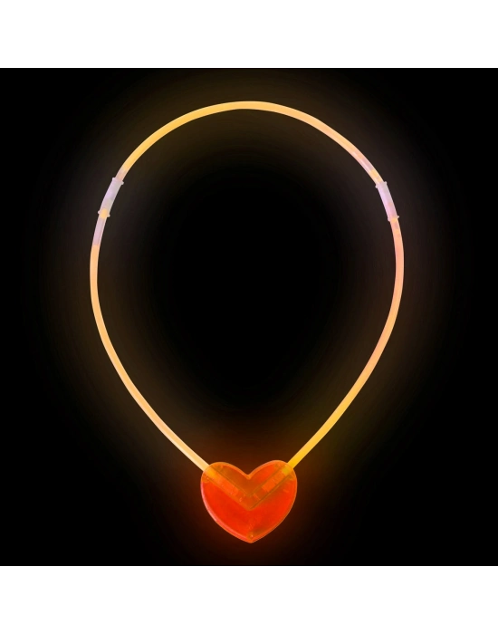 Karanlıkta Yanan Glow Kalp Şekilli Kolye - 6 Adet