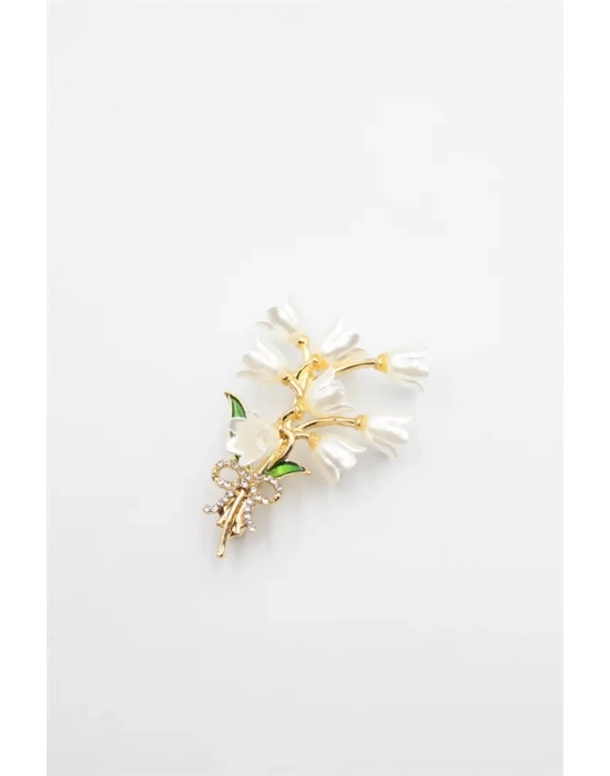 Kardelen Broş - Altın