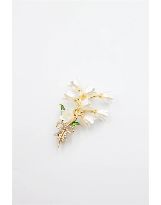 Kardelen Broş - Altın