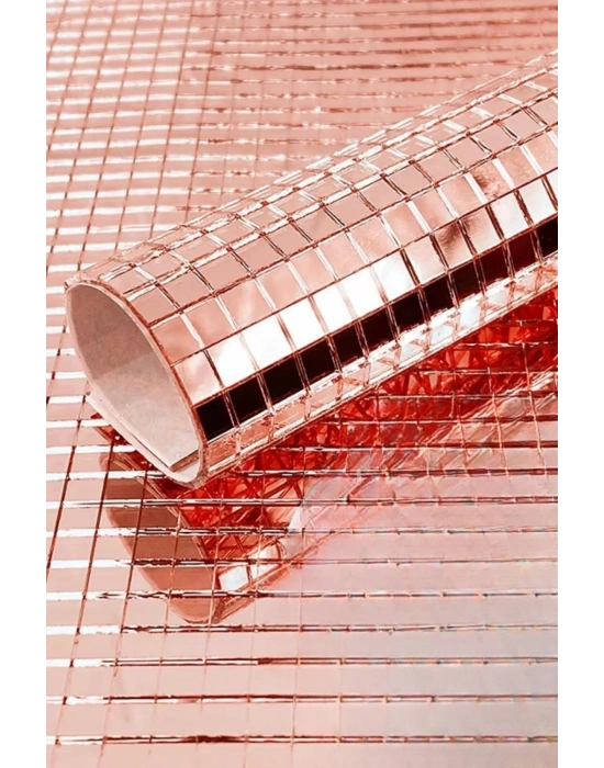 ®  Kare Bronz Cam Mozaik Fayans Çıkartmaları El İşi Kare Cam Fayans Kendinden Yapışkanlı Aynalı Dekor Panel 30x30 Cm