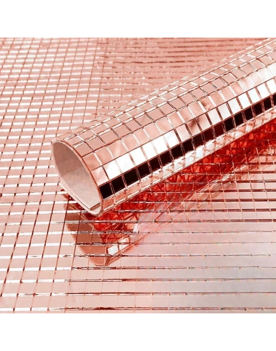 ®  Kare Bronz Cam Mozaik Fayans Çıkartmaları El İşi Kare Cam Fayans Kendinden Yapışkanlı Aynalı Dekor Panel 30x30 Cm