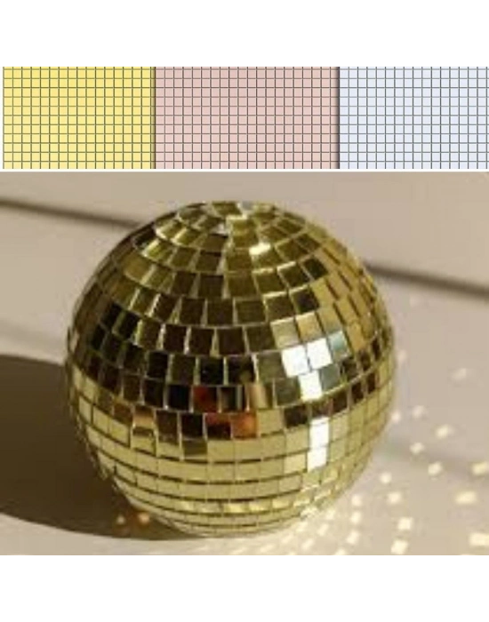 ®  Kare Gold Cam Mozaik Fayans Çıkartmaları El İşi Kare Cam Fayans Kendinden Yapışkanlı Aynalı Dekor Panel 30x30 Cm