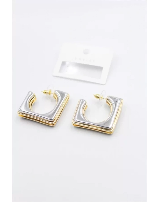 Kare Halka Küpe - ÇOK RENKLİ