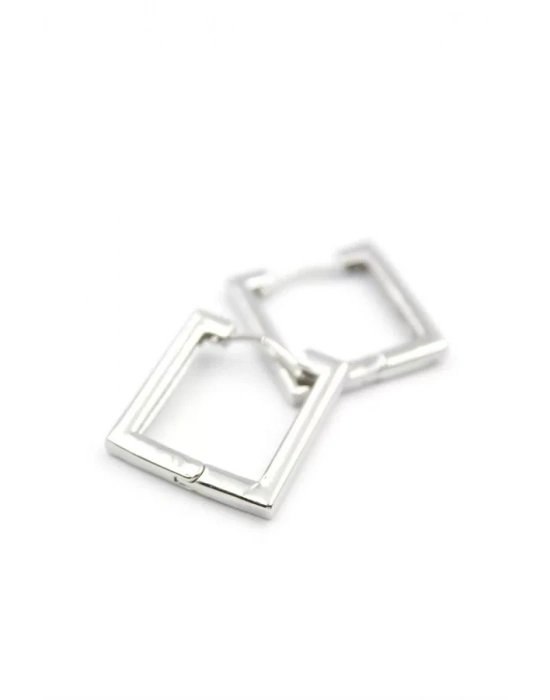 Kare Halka Küpe - Gümüş