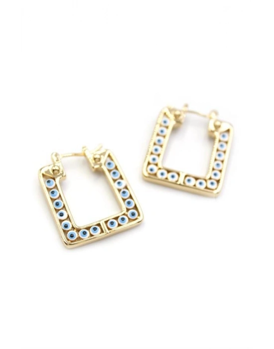 Kare Nazar Küpe - Altın