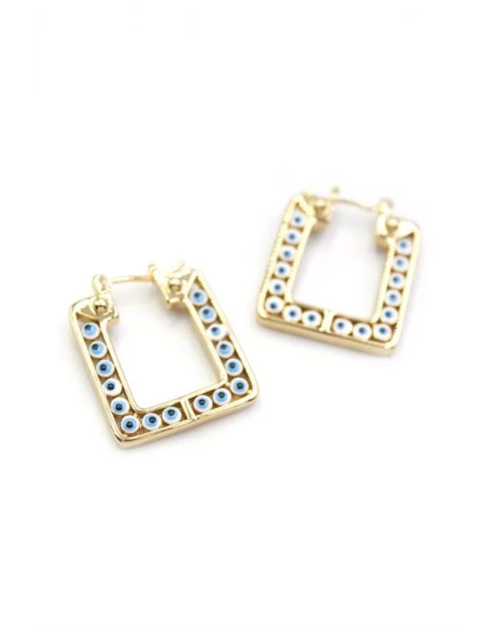 Kare Nazar Küpe - Altın