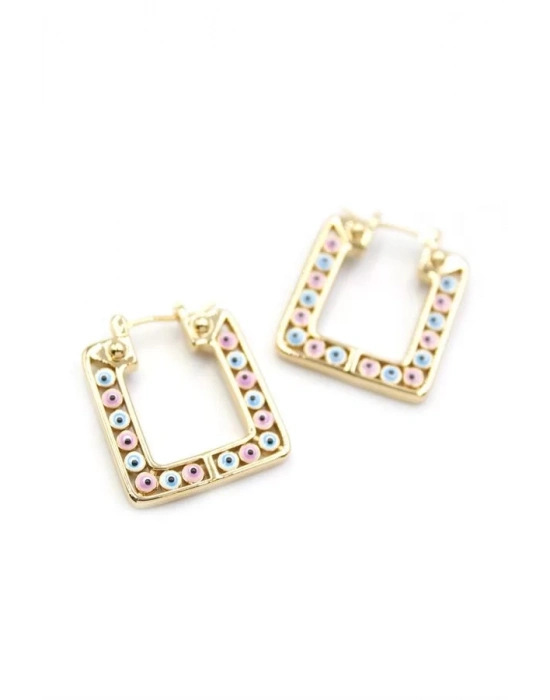 Kare Nazar Küpe - Altın