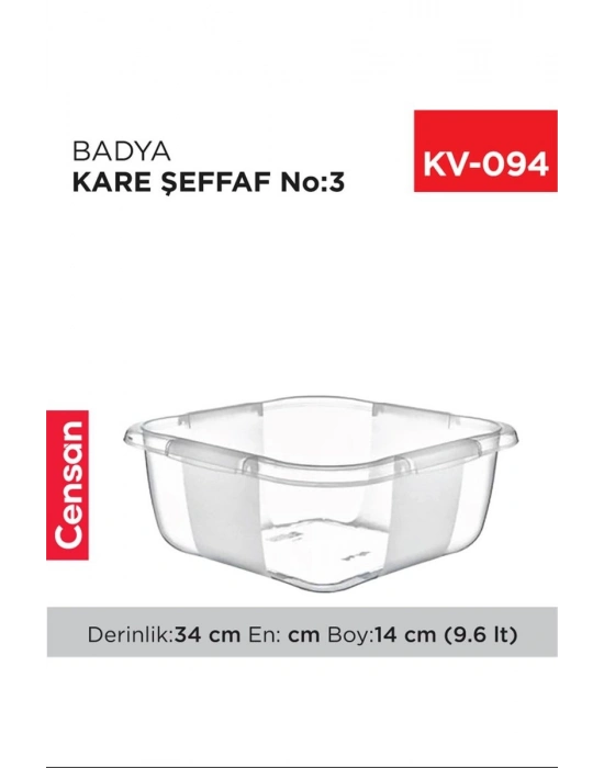 Kare Şeffaf Badya 1 Adet 3 No Royaleks-E166