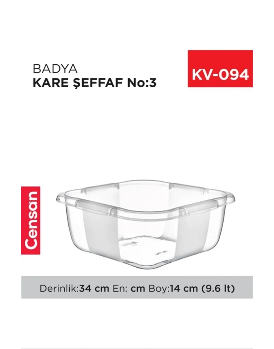 Kare Şeffaf Badya 1 Adet 3 No Royaleks-E166