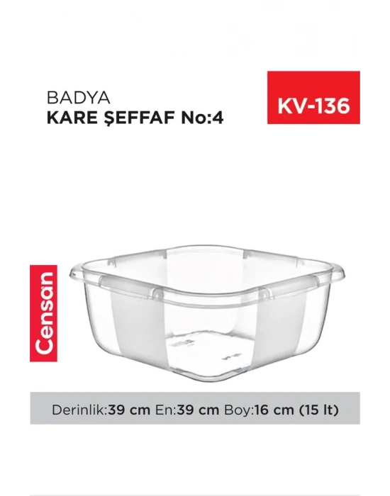 Kare Şeffaf Badya 1 Adet 4 No Royaleks-E167