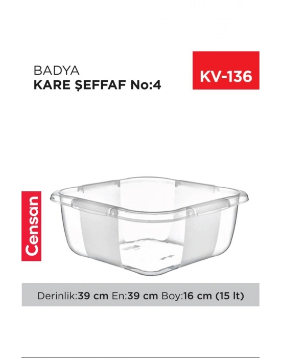 Kare Şeffaf Badya 1 Adet 4 No Royaleks-E167