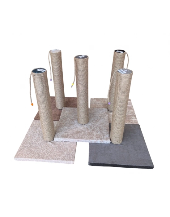 Kare Tabanlı Doğal Jut Kedi Tırmalama Tahtası 40 cm Karışık