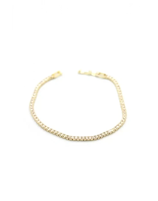 Kare Taşlı Su yolu Bileklik - Altın