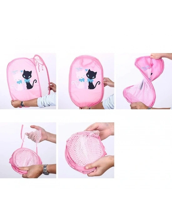 Karikatür Figürlü Katlanır  File Oyuncak Ve Çamaşır Sepeti