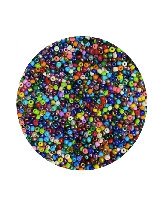 Karışık Renk 4 mm Yaklaşık 220 adet/20 gram Cam Boncuk Oya Yazma Bileklik ve Kolye
