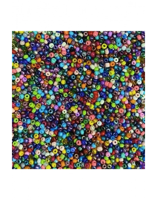 Karışık Renk 4 mm Yaklaşık 660 adet / 60 gram Cam Boncuk Oya Yazma Bileklik ve Kolye