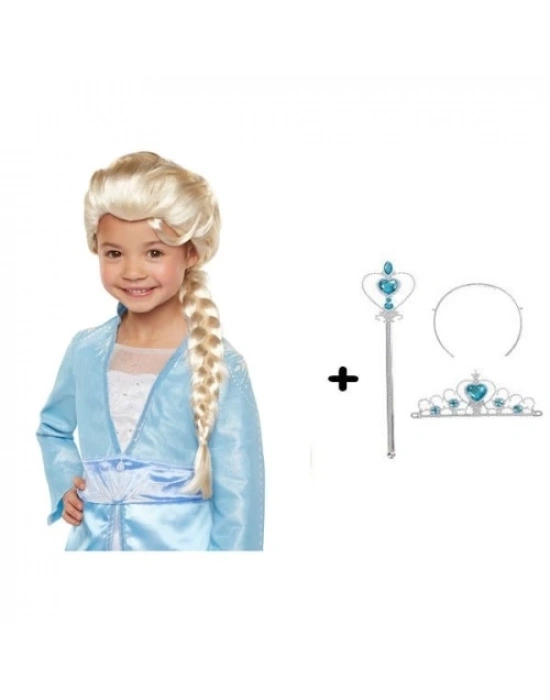 Karlar Ülkesi Frozen Elsa Kostüm Seti Çocuk Boy