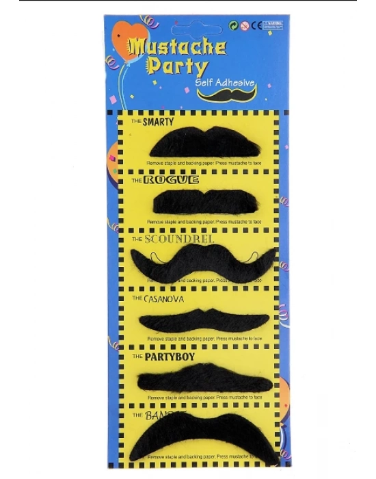 Karnaval Kostüm Partisi Bıyığı 6 Model 6 Adet