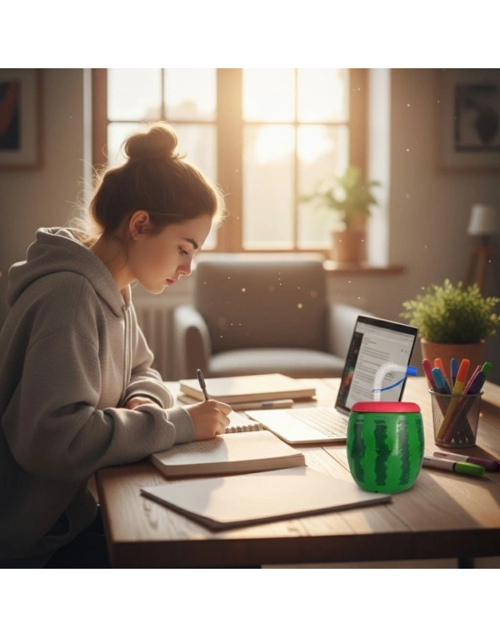 ®  Karpuz Model Kendiliğinden Pipetli 900 ml Suluk, Matara