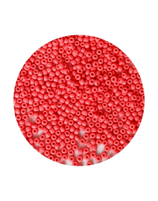 Karpuz Pembesi Renk 4 mm Yaklaşık 660 adet / 60 gram Cam Boncuk Oya Yazma Bileklik ve Kolye