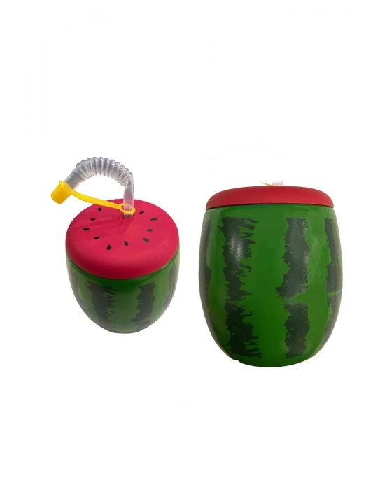 Karpuz Tasarımlı Pipetli Suluk 900 Ml