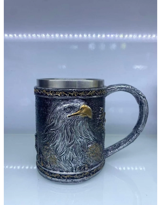 Kartal Motifli Çelik Kupa 220076