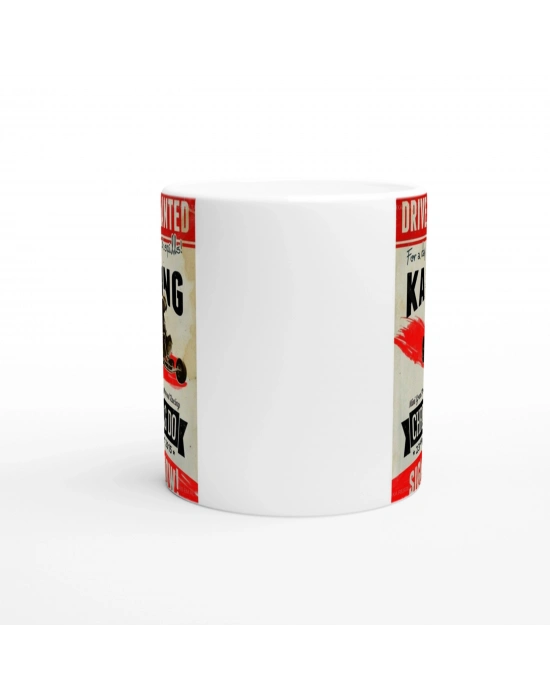 Karting Gününe Çağrı Retro Afiş Temalı Kupa Bardak