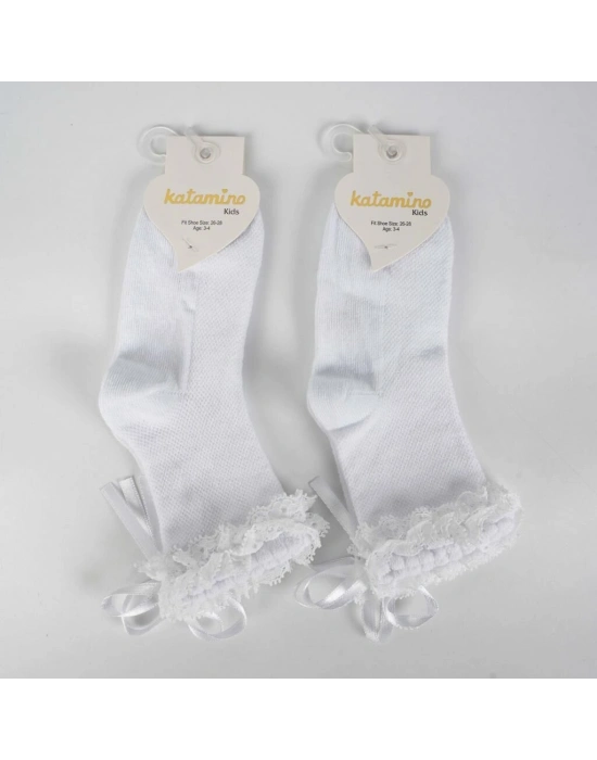 Katamino Ayçıl Aks. Kız Soket Çorap K22230 Beyaz