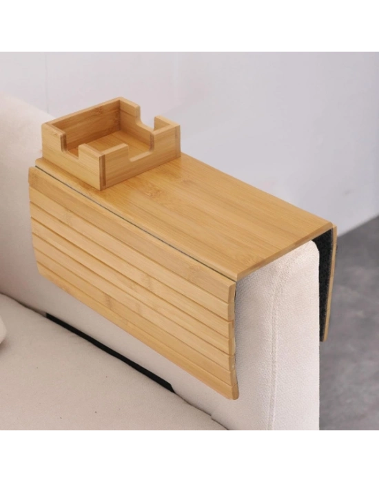 Katlanabilir Ahşap Koltuk Yanı Kanepe Tepsisi