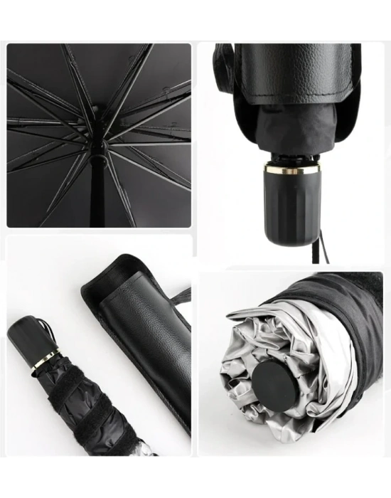 Katlanabilir Araç Ön Camı Güneş Koruyucu Gölge Şemsiye Araba Şemsiyesi (130x75 Cm)