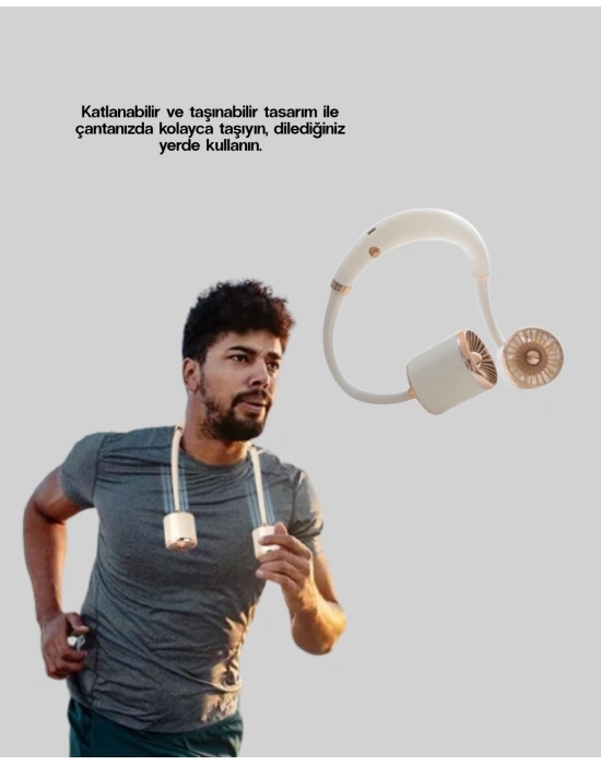 Katlanabilir Asılabilir Mini Fan USB Şarjlı 3 Kademeli Sessiz