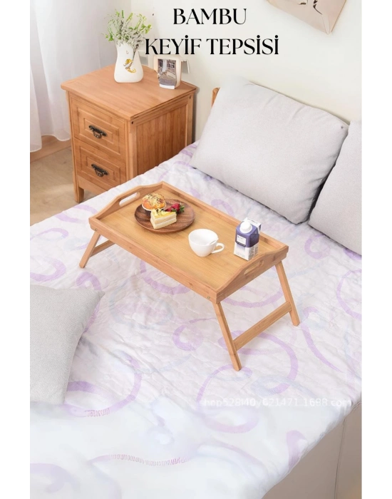 Katlanabilir Bambu Keyif Tepsisi
