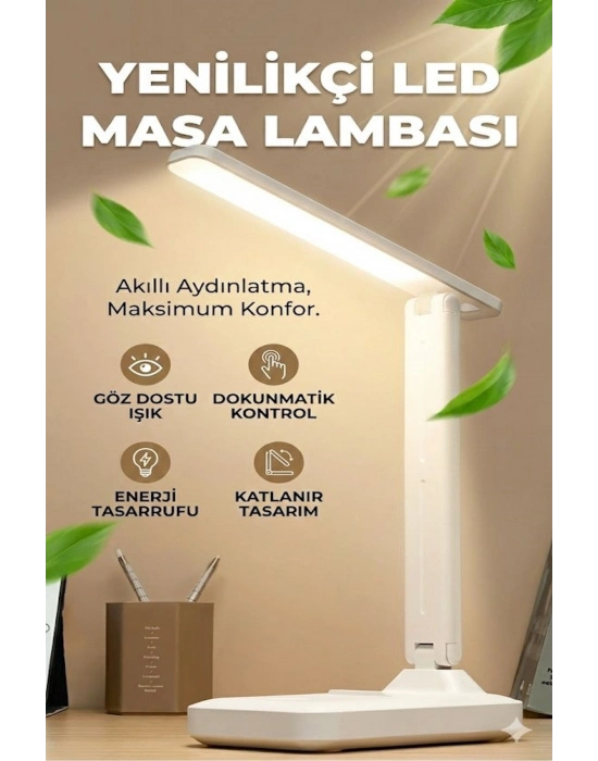 ® Katlanabilir Dokunmatik Kontrollü Göz Dostu Akıllı LED Masa ası – Enerji Tasarruflu