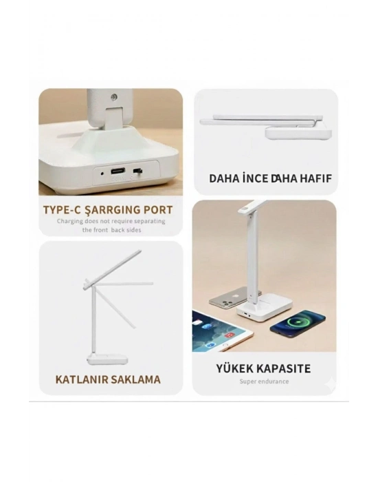 ® Katlanabilir Dokunmatik Kontrollü Göz Dostu Akıllı LED Masa ası – Enerji Tasarruflu