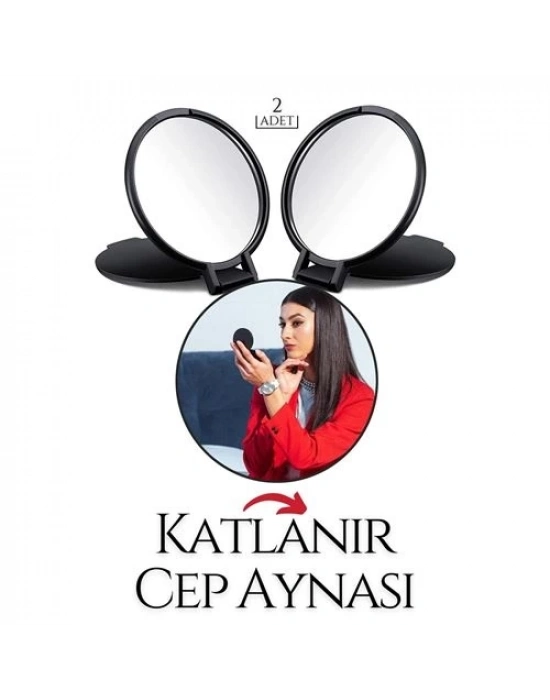 ® Katlanabilir İkili Cep Aynası Seti – Ultra Net Cam & Ergonomik Kompakt Tasarım