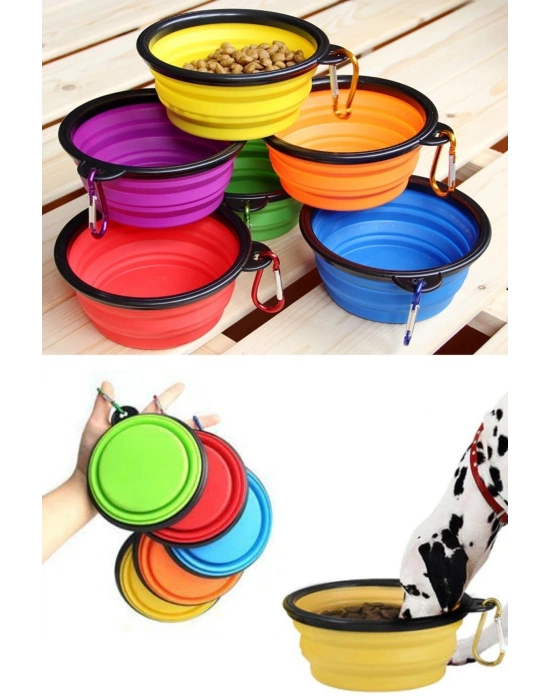 ®  Katlanabilir Kedi Köpek Mama ve Su Kabı Köpek Oyuncağı