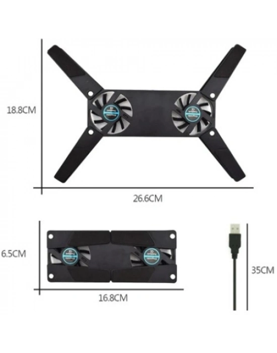Katlanabilir Laptop Soğutucu 2 fanlı