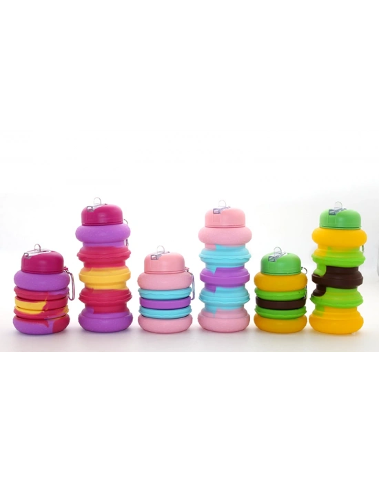 Katlanabilir Portatif Silikon Su Şişesi 500 Ml Model 3