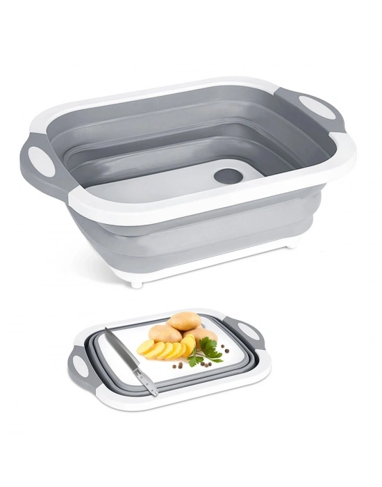 ® Katlanabilir Süzgeçli Kesme Tahtası ve Badya