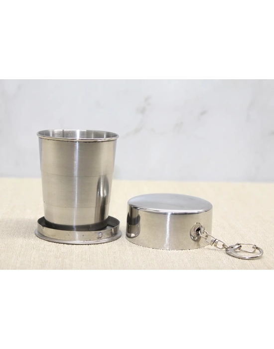 Katlanabilir Tekli Paslanmaz Çelik Shot Bardak 7 cm