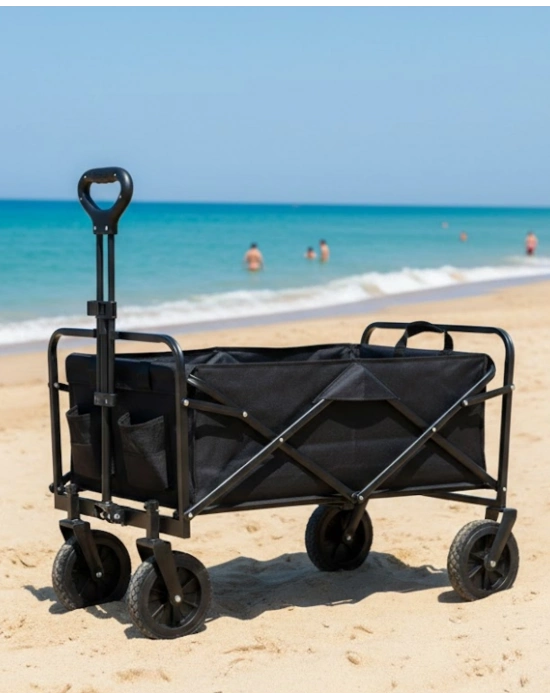 ® Katlanır Kamp ve Plaj Arabası Büyük Kapasiteli Taşıma Vagonu