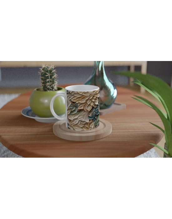 Katmanlı Renk Geçişli Yapraklı Kupa Bardak