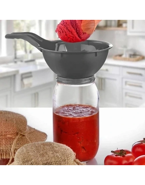 Kavanoz Hunisi - Konserve Reçel Hunisi Geniş Ağızlı - Saplı