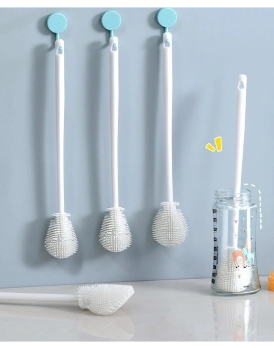 ® Kavanoz ve Biberon Yıkama Fırçası Silikon Beyaz