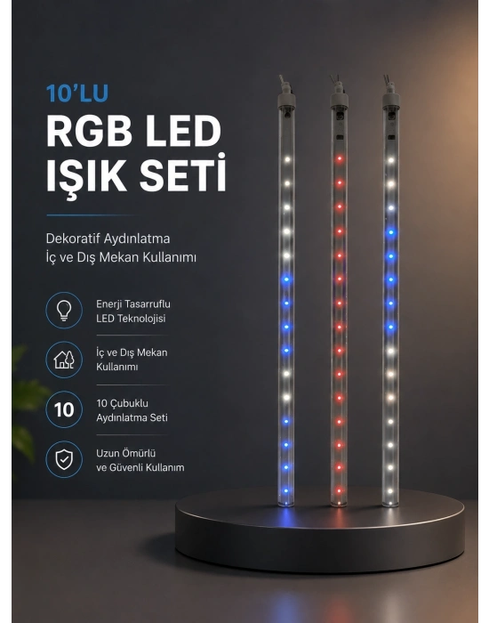 Kayan Yıldız Efektli RGB LED Işık Seti İç ve Dış Mekan Kullanımı