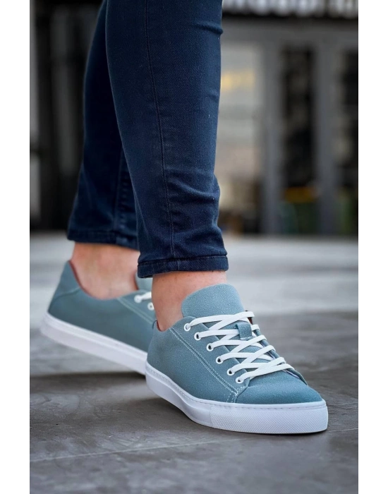 KB-122    Bebe Mavi Süet Yüksek Taban Bağcıklı Günlük Erkek Ayakkabı