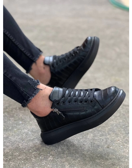 KB-309   Kömür Fermuar Ve Bağcıklı  Günlük Erkek  Ayakkabı