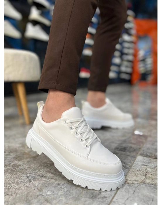KB-702  Beyaz Cilt Günlük Erkek Ayakkabı