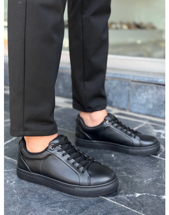 KB-BX1   Siyah Cilt Yüksek Siyah Taban Günlük Erkek Ayakkabı
